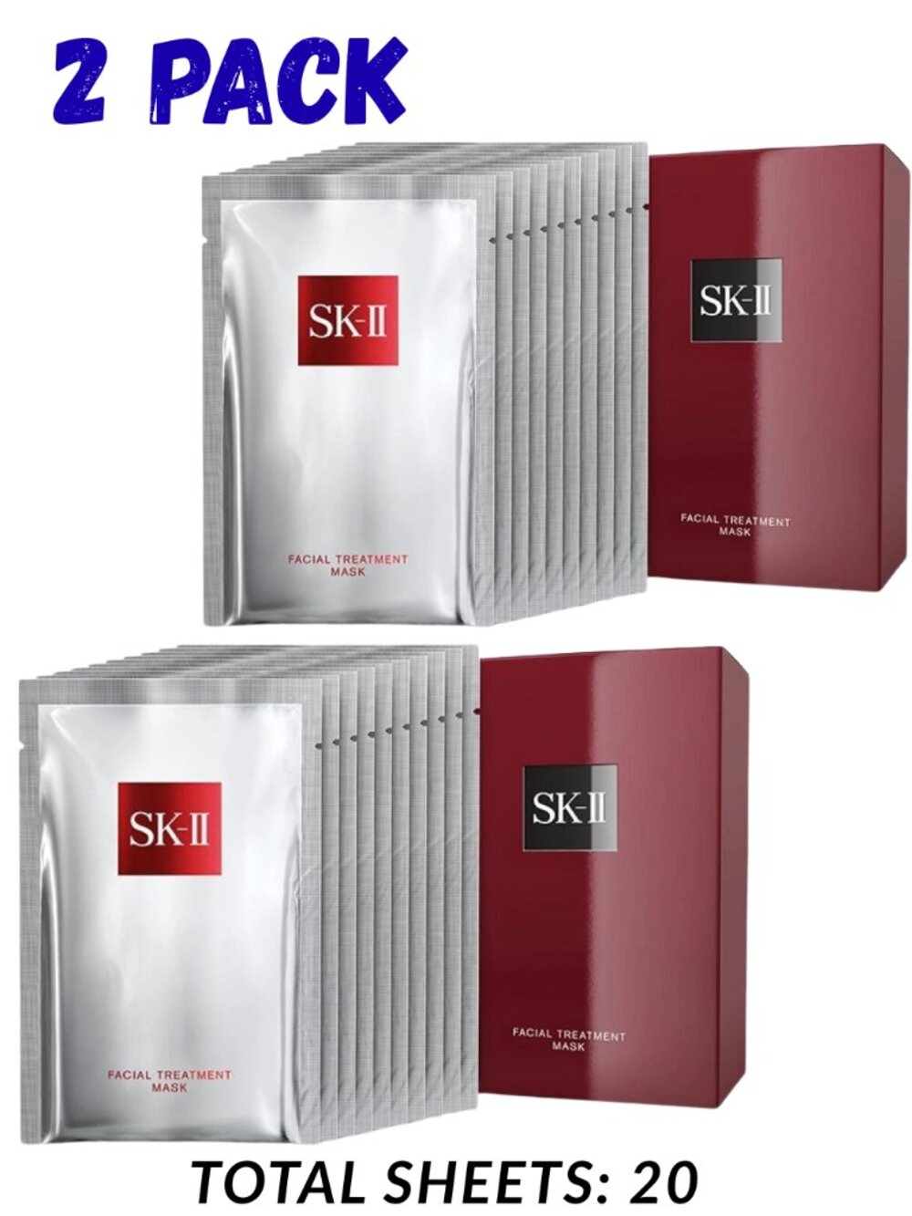 SK-II Facial Treatment Mask Hydrating Anti-Aging  Pack of 2 (20 Sheets)Exp 2027+